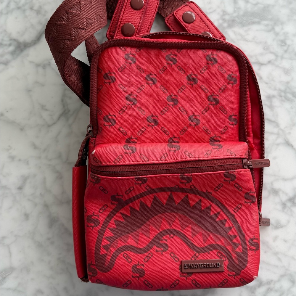 Sprayground Red Crossbody Side Bag – Good Condition